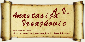 Anastasija Vrsajković vizit kartica